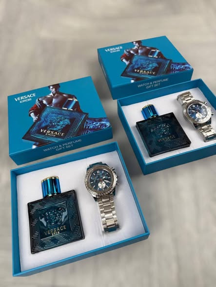 Versace Men’s Gift Set – Watch & Eros Perfume | Luxury Combo